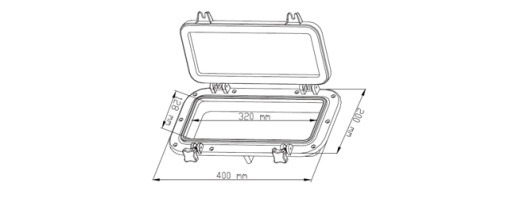 BULAJ HERMETYCZNY OKNO PROSTOKĄTNE BIAŁE 400 x 200mm - SEAFLO