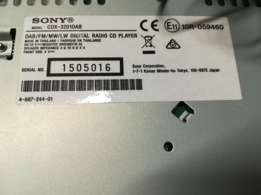 Радиостанция SONY CDX-3201 DAB
