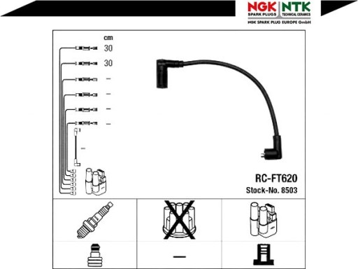 КАБЕЛИ ЗАЖИГАНИЯ NGK RC-FT620 FIAT CINQUECENTO 7