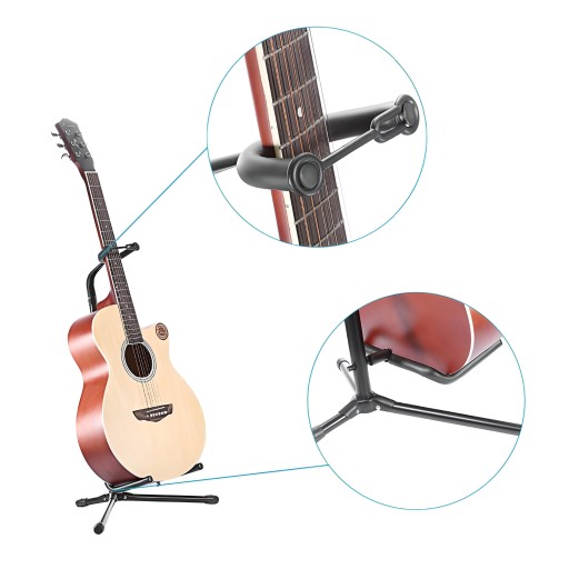 STOJAK GITAROWY STATYW NA GITARĘ WIESZAK DO GITARY 74 cm METALOWY DUŻY