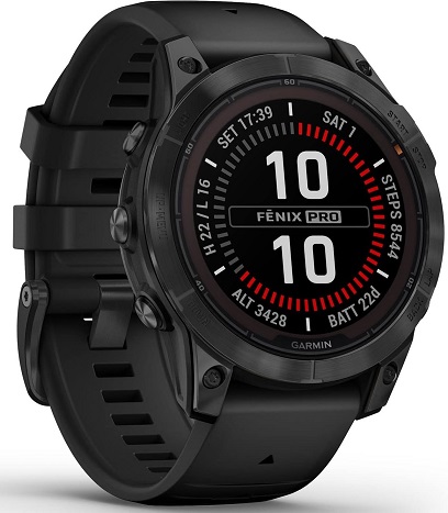 Спортивные умные часы Garmin Fenix ​​7 Pro Solar GPS 10ATM, черные
