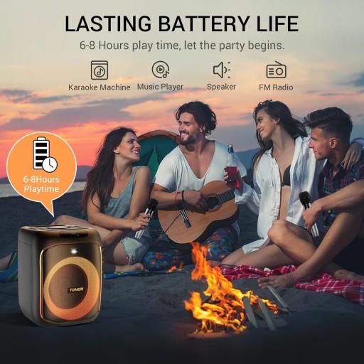 Портативная колонка с двумя караоке-микрофонами K6 Tonor