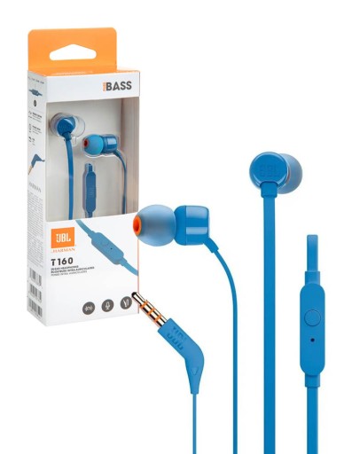 JBL T160 / T160 / PRZEWODOWE SŁUCHAWKI DOKANAŁOWE / NIEBIESKIE / BLUE