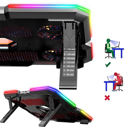 AAB EFFECTUM бесшумная охлаждающая подставка для ноутбука с RGB-подсветкой 9 17 дюймов