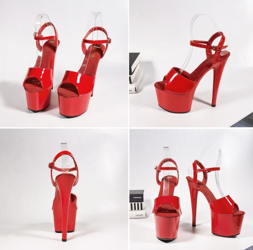 SZPILKI EROTYCZNE CZERWONE NA PLATFORMIE SexyHeels SANDAŁKI POLE DANCE r.35
