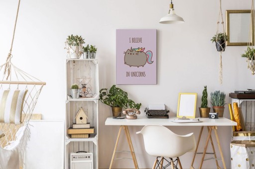 Obraz płótno Pusheen Wierzę w Jednorożce 60x80 cm