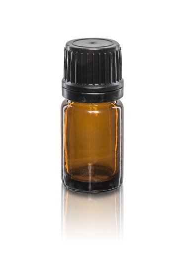 Butelka szklana 5ml z kroplomierzem czarnym (K)