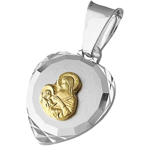 СЕРЕБРЯНАЯ ЦЕПЬ И МЕДАЛЬ СЕРДЦЕ БОЖИЕЙ МАТЕРИ 50 СМ