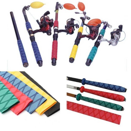 Waterproof Shrink Wrap Tubing Fishing Rod Handle Cork Black