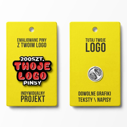 Pinsy reklamowe 200 SZT. Przypinki na zamówienie Pinsy Z własnym wzorem