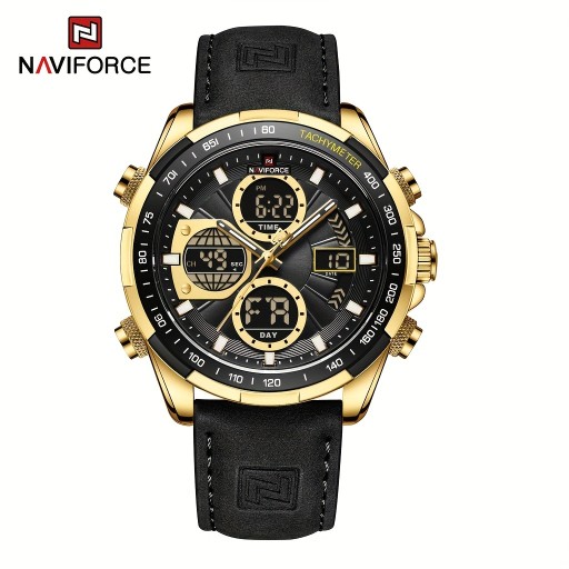 NAVIFORCE Светящиеся многофункциональные мужские электронные часы с двойной функцией