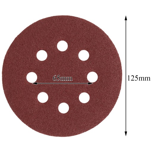 50x ШЛИФОВАЛЬНЫЕ ДИСКОВ БУМАГА С ОТВЕРСТИЯМИ VELCRO 125 P220