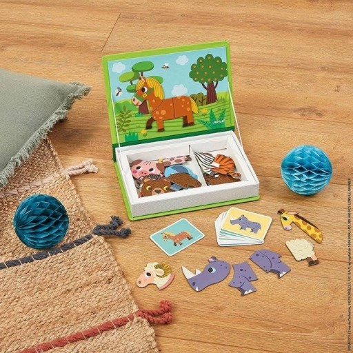Магнитный пазл Magnetibook Animals для детей от 3 лет, Janod