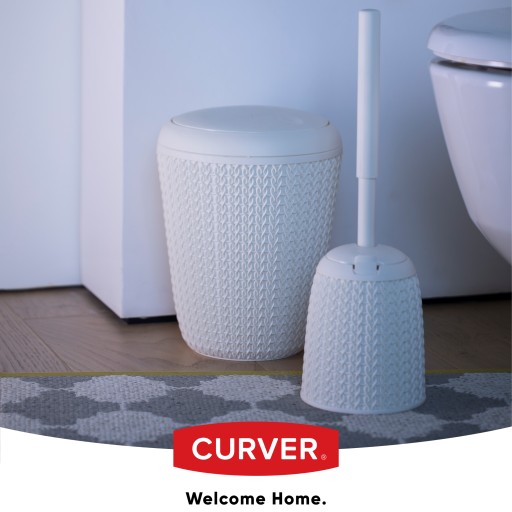 ВЕДРО ДЛЯ МУСОРА CURVER ДЛЯ ВАННОЙ, опрокидывающееся, 6л, КРЕМОВОЕ