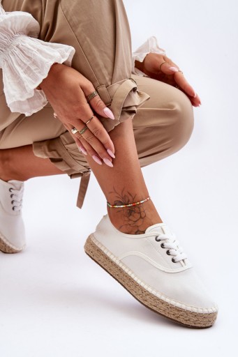 TRAMPKI ESPADRYLE BIG STAR LL274833 BIAŁE 38