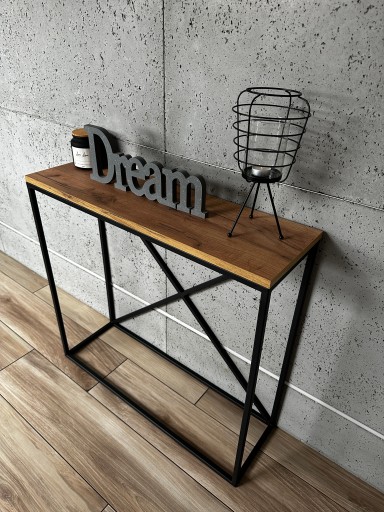 консоль, туалетный столик INDUSTRIAL LOFT 80X25x75 CRAFT ДУБ ЗОЛОТОЙ
