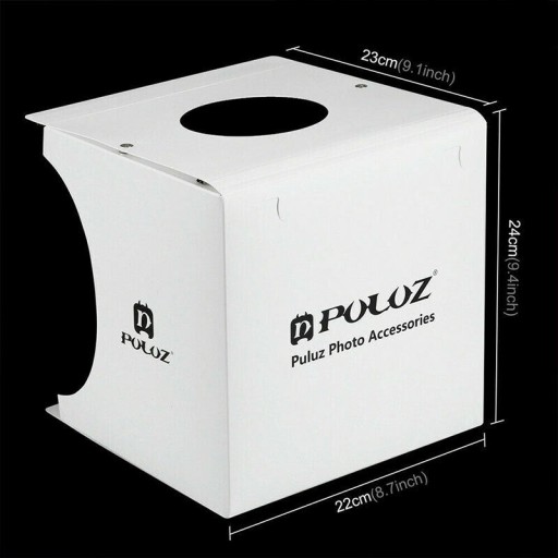 NAMIOT FOTOGRAFICZNY LED PRZENOŚNY 20 ŚWIATEŁ 6 TŁA BIAŁY 22X23X24 CM