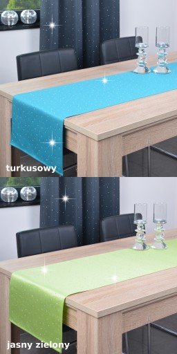 elegancki pas dekoracyjny SZAFIR 40x140 bieżnik na stół czarny
