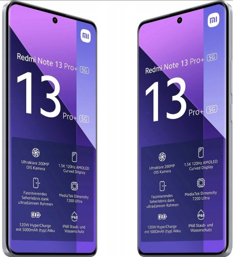 XIAOMI REDMI ПРИМЕЧАНИЕ 13 Pro+ 5G 12/512 ГБ 6,67 дюйма 200 Мпикс 5000 мАч NFC BT5.3 120 Гц