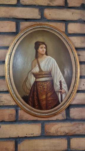 Овальная картина, барочная копия, ВОИН ЧУДЕС