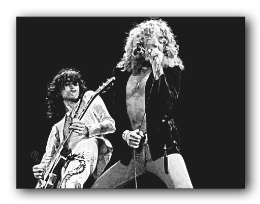 Led Zeppelin - КАРТИНА 80x60 - рок-постер на холсте