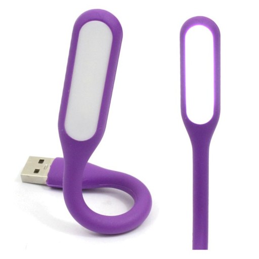 Маленькая USB светодиодная лампа для ноутбука. Прочная, гибкая, фиолетового цвета.