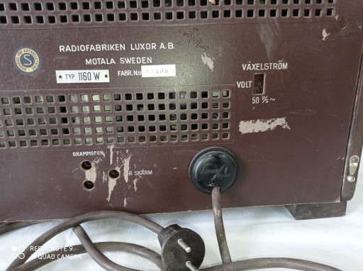 OLD TUBE RADIO - LUXOR RADIO 1160W - 1938 - № 34289 - ШВЕЦИЯ - GRA