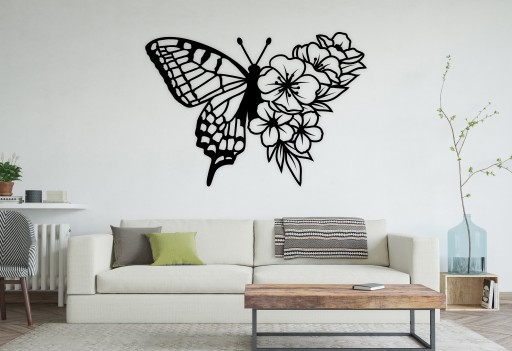Dekoracja ścienna A109 MOTYL KWIAT 50x35 cm ażur