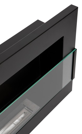 БИОКАМИН 120x40см со СТЕКЛОМ, черный - РЕГУЛИРУЕМЫЙ