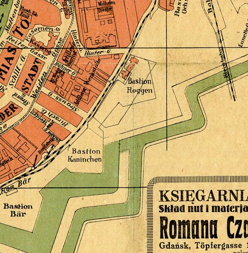 Старый план Вольного города Гданьска, 1921 год. 70х50см