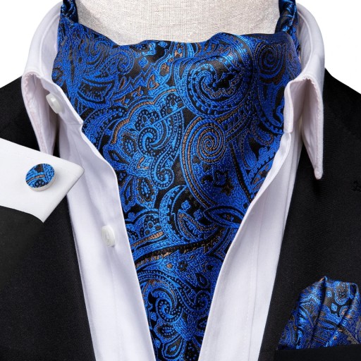 Мужской комплект жаккардовых шалей Ascot, запонки POCKET CHECK, доставка24