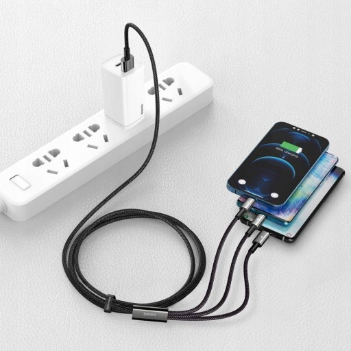 Kabel Baseus USB-A do Lightning microUSB USB-C 3w1