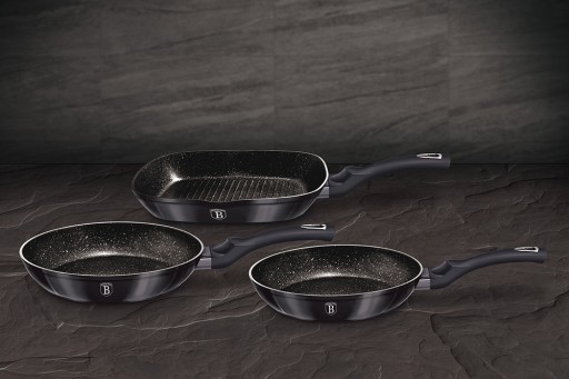 НАБОР ИЗ 3 ГРАФИТОВЫХ СКОВОРОД BERLINGER HAUS CARBON PRO