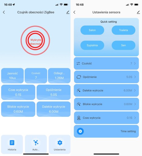Настенный микроволновый датчик присутствия TUYA Z2M ZigBee