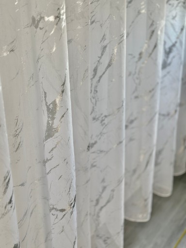 TKANINA FIRANA MATERIAŁ SREBRNY MARMUREK ETAMINA BETON SALON POKÓJ