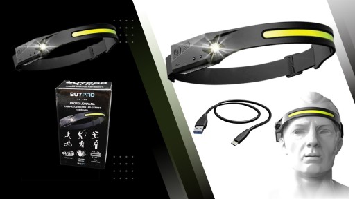 Latarka Lampka Warsztatowa Akumulator Czołówka z Diodami USB COB LED