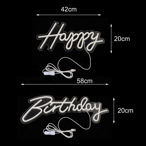 Персонализированный светодиод Neon Happy Birthday для