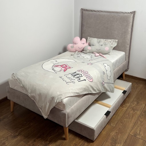 современная односпальная детская кровать с обивкой FRILL 90x160 90x200
