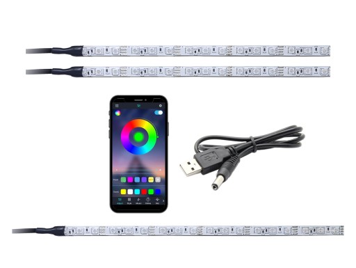 LED kabiny RGB 2x30cm + bagażnik BLUETOOTH USB 5V