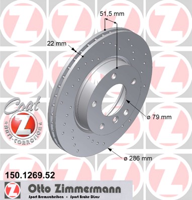 Диски Zimmermann Sport Передние BMW 3 E46 286мм