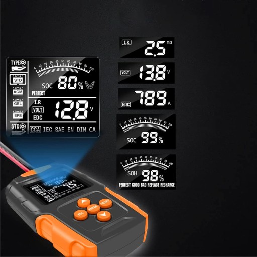 ТЕСТЕР АВТОМОБИЛЬНОГО АККУМУЛЯТОРА SMART LCD 2 7 12 В 24 В 3 Ач 200 Ач