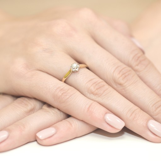 Кольцо W-62 0,15CT Diamond Yellow Gold 585