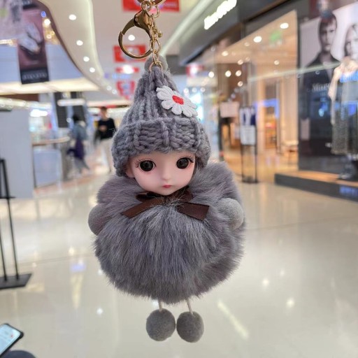 Брелок из силиконового меха, пластик.