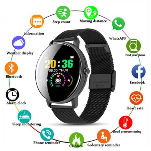 ШАГОМЕТР ЖЕНСКИЙ P8Y СЕРЕБРЯНЫЙ, BLUETOOTH 4.2, STA