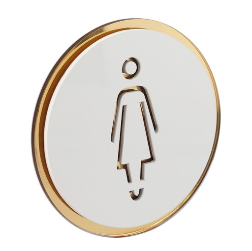 Tabliczka okrągła na drzwi TOALETA WC damska
