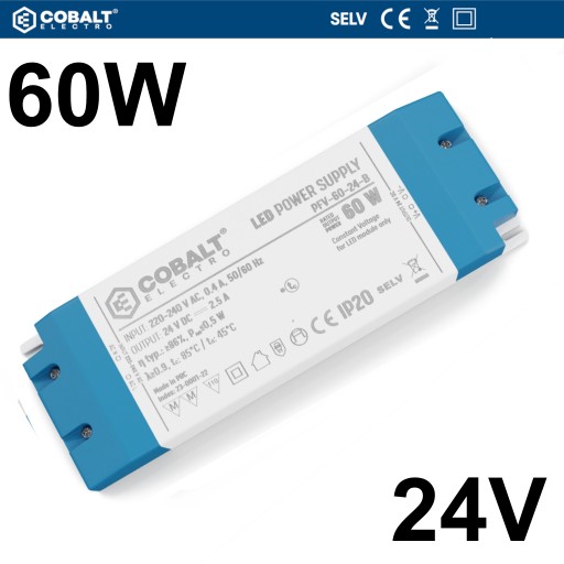 БЛОК ПИТАНИЯ ДЛЯ СВЕТОДИОДНЫХ ЛЕНТ ULTRA SLIM IP20 PFV 60Вт 24В