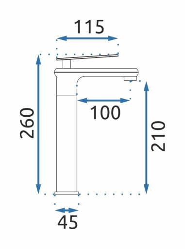 Bateria umywalkowa Blade Czarna Wysoka - REA
