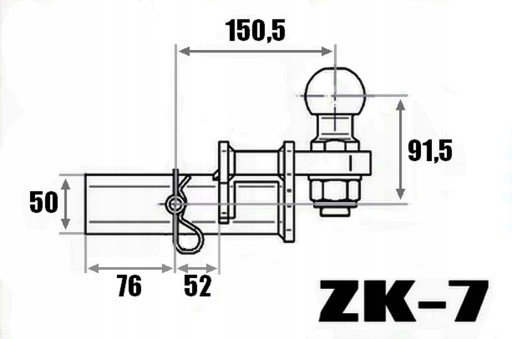 фаркоп TOWBALL ADAPTER США JEEP WRANGLER