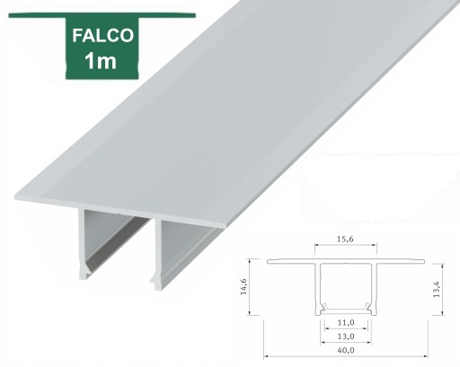 ПРОФИЛЬ LED GK ДЛЯ ГИПСОВЫХ КАРТОНОВ ТИПА FALCO SILVER 1M ALU ВСТРАИВАЕМЫЙ