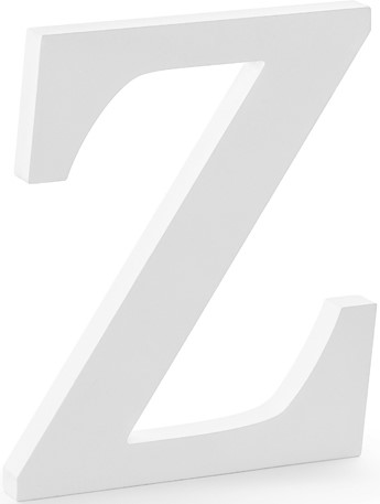 DREWNIANA LITERA Z BIAŁA 20 CM DEKORACJA INICJAŁY NA WESELE KOMUNIE OZDOBA